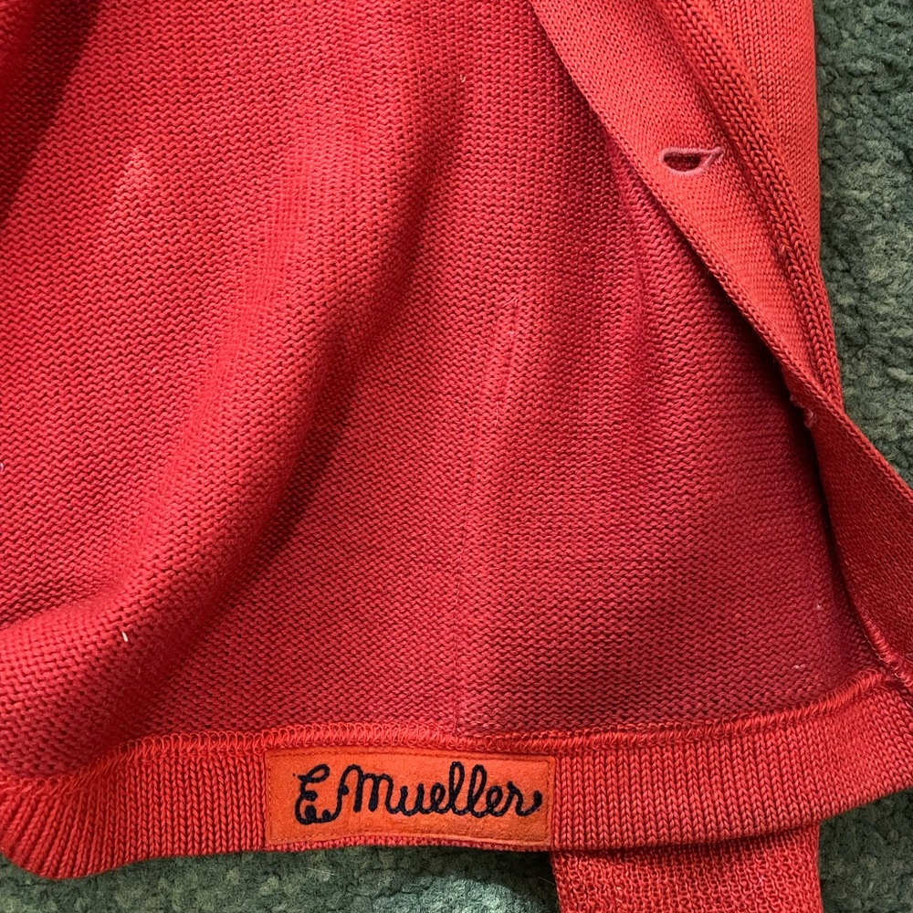 1940s Letterman Orange Cardigan - Picture 4 of 13